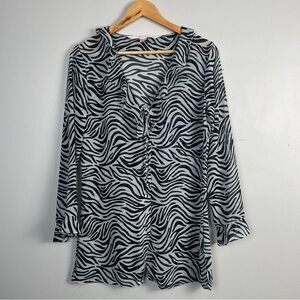 Victoria’s Secret y2k 2000 zebra print night sheer shirt size small